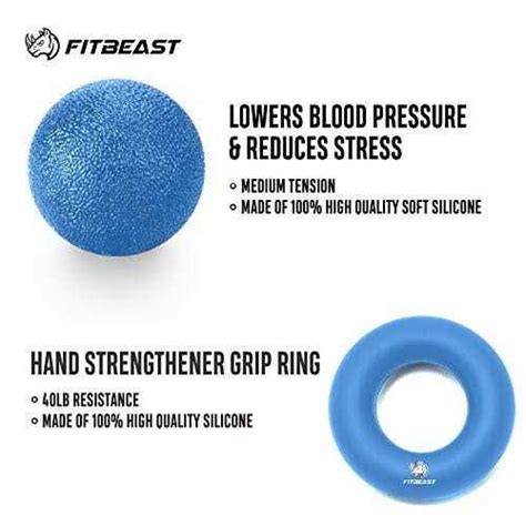 FitBeast Hand Grip Strengthener Workout Kit Forearm Grip Adjustable Resistance Hand Gripper ...