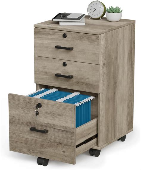 3 Drawer File Cabinet With Lock Wood Rolling Cabinet Under Desk File