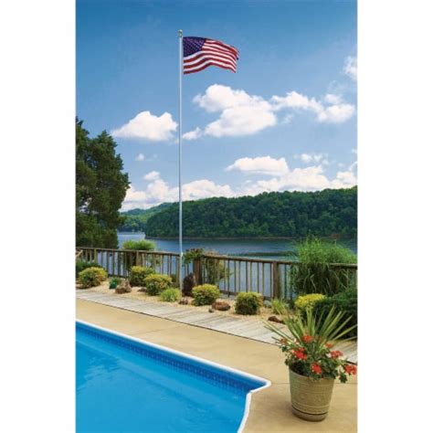 Concord American Flagpole Tapered Aluminum Residential Pole Kit Satin