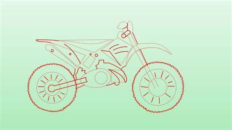 How To Draw Dirt Bikes Steps With Pictures Bike Drawing