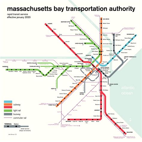 Boston MBTA subway map, 2023 – 53 Studio