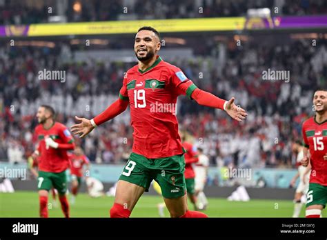 Doha Qatar Th Dec Youssef En Nesyri Of Morocco Celebrates