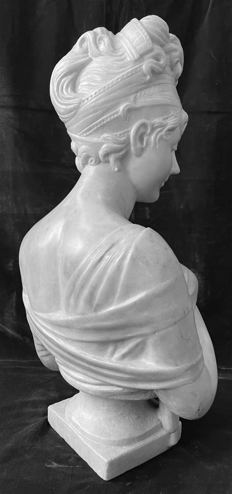 Proantic Marble Sculpture Madame Récamier After Joseph Chinard