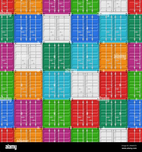 Cargo Containers Stack For Freight Shipping And Sea Export Seamless