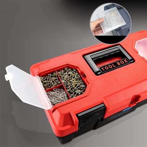 Plastic Tool Box Organizer with Removable Tray - FOXWOLL