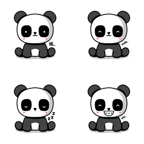 vector illustration of cute panda emoji 13137548 Vector Art at Vecteezy