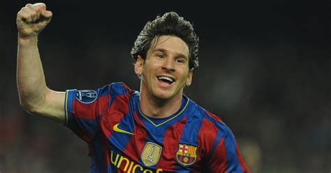 Barcelona's Lionel Messi celebrates after scoring during the UEFA ...