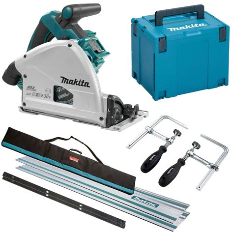 Makita Dsp Zj Twin V V Lxt Brushless Plunge Saw With Guide