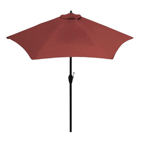 Hampton Bay 9 Ft Aluminum Patio Umbrella In Sunbrella Canvas Henna