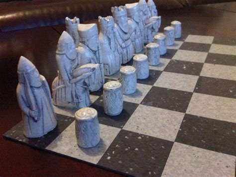 Classic Isle Of Lewis Chess Set Moroccan Red And Antique Etsy Chess