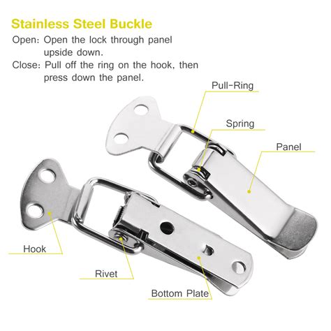 Hims Pixnor 4pcs Stainless Steel Spring Loaded Toggle Case Box Chest Trunk Latch Catches Hasps