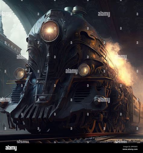 A Dieselpunk Train Generative AI Stock Photo - Alamy