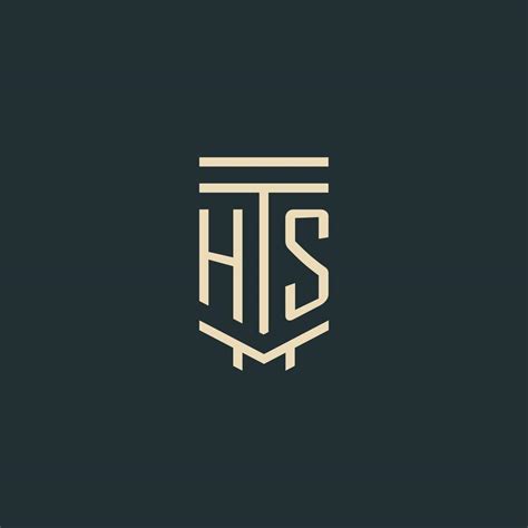 hs initial monogram  simple  art pillar logo designs