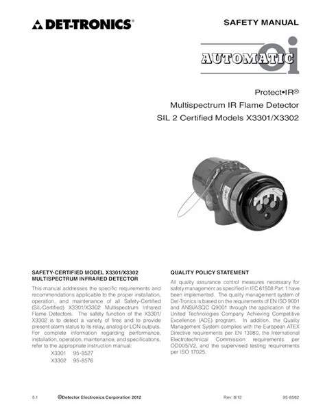 PDF ProtectIR Multispectrum IR Flame Detector SIL 2 SAFETY