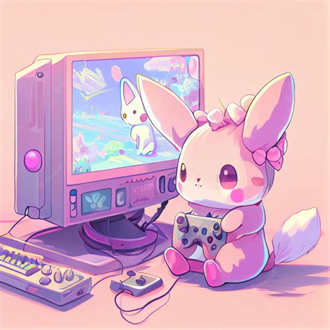 Premium Photo Kawaii Gamer Set Videoconsole Gaming Pc Computer Game