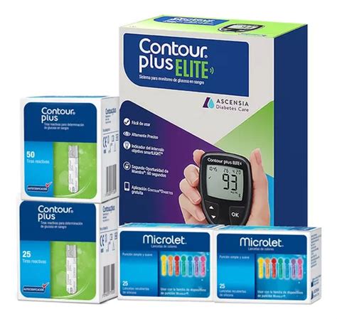 Gluc Metro Contour Plus Elite Bluetooth Tiras Lancetas