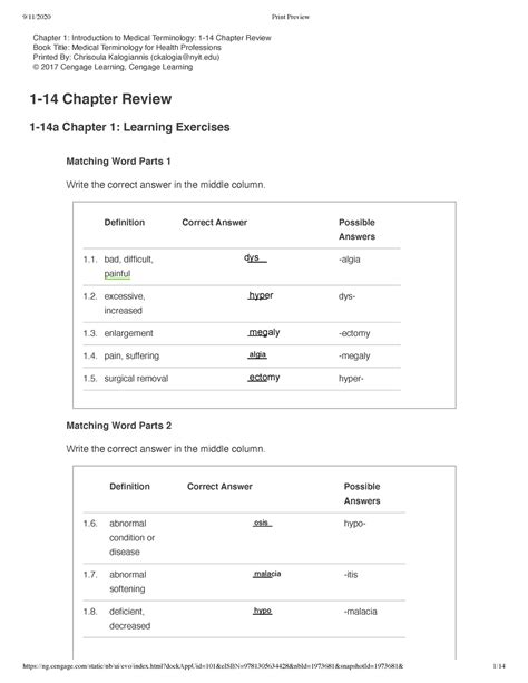 Chapter Review Intro To Medical Terminology Ans Chapter