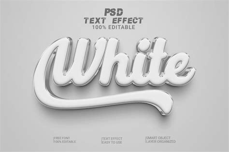 Premium PSD | White 3d PSD text effect style