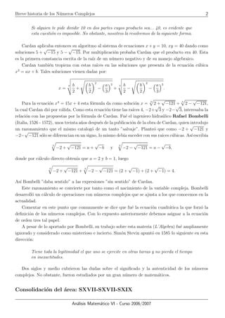 Historia De Los Numeros Complejos Pdf