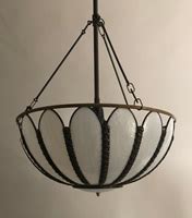 Genuine Antique Lighting Opalescent Leaded Glass Dome