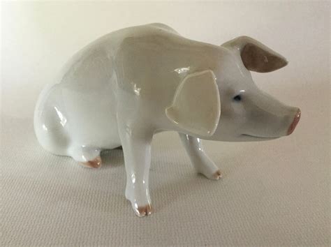 Royal Copenhagen Seated PIG Figurine 1400 Denmark Porcelain Erik ...