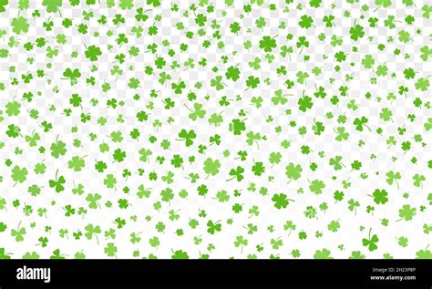 Shamrock Or Green Clover Leaves Pattern Background Flat Design Vector