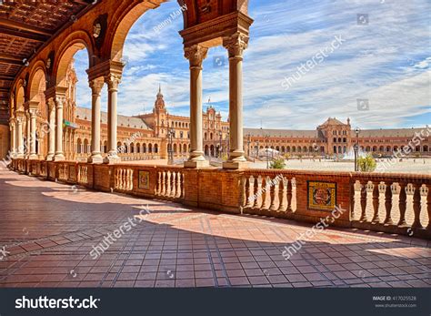 famous square spain spanish plaza de stock photo edit