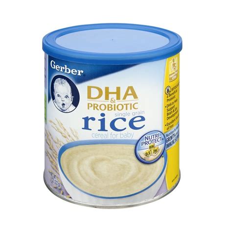 Gerber DHA Probiotic Single Grain Rice Cereal For Baby 8 Oz