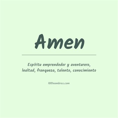 Significado Del Nombre Amen