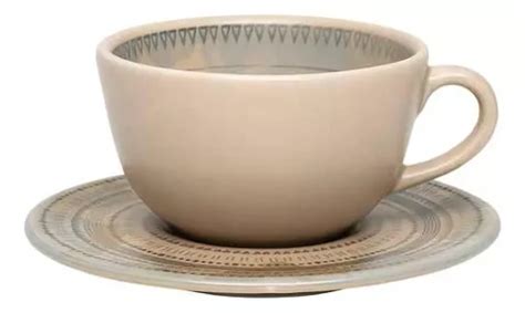 Taza Grande De Ml Con Platillo Oxford Unni Ancestral Color Beige