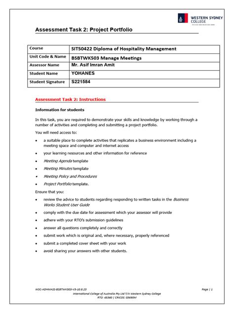assessment task  bsbtwk  communication business