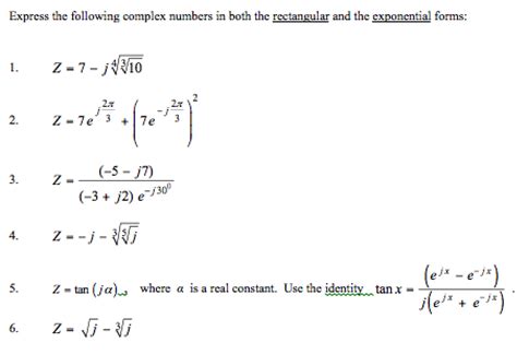 Solved Express The Following Complex Numbers In Both The Chegg