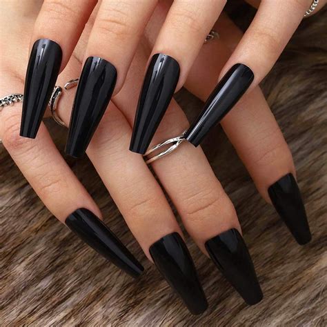 Coffin Press On Nails Extra Long Ballerina Fake Nails Full Cover False