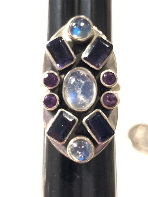 Sterling Silver Nicky Butler Moonstone Amethyst Clu Gem