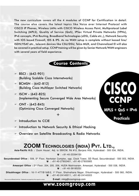 Ccnp course details