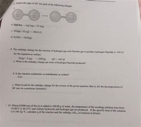 Solved Predict The Sign Of S For Each Of The Following Chegg