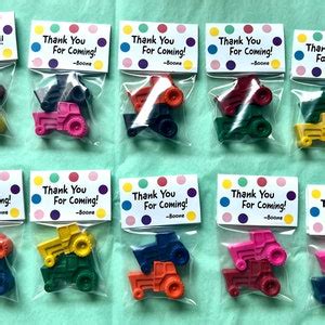 Tractor Crayon Party Favor Bags For Birthday Partys Farm Bithday Party