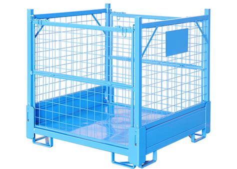 Oem Stackable Stillage Cage Welde Mild Mesh Steel Pallet Cages Collapsible