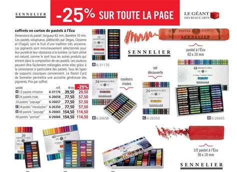 Promo Coffrets En Carton De Pastels L Cu Sennelier Chez Le G Ant Des