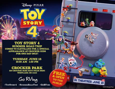 TOY STORY 4 RV SUMMER ROAD TRIP FLYER - JUNE 18 CROCKER KIDS ...