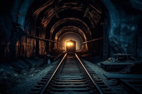 Un Tren Que Atraviesa Un T Nel Oscuro Con Una Luz Al Final Foto Premium