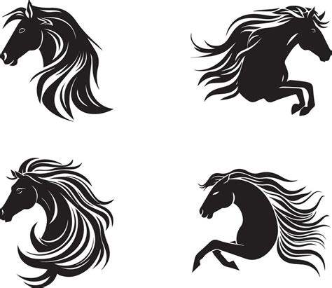 vector set of horses face logo isolated on white background 25431308 ...