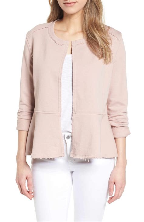 Caslon Knit Peplum Jacket Regular Petite Nordstrom Peplum