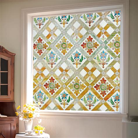 Amazon.com: Coavas Stained Glass Window Film: Decorative Privacy Film