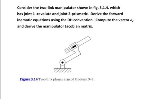 Solved Consider The Two Link Manipulator Shown In Fig Chegg