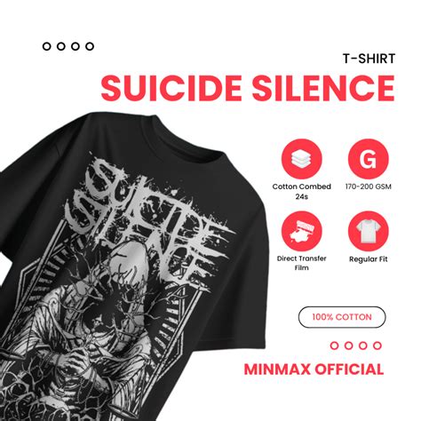 Jual MINMAX T Shirt Kaos Band Suicide Silence 100 Cotton Combed 24s