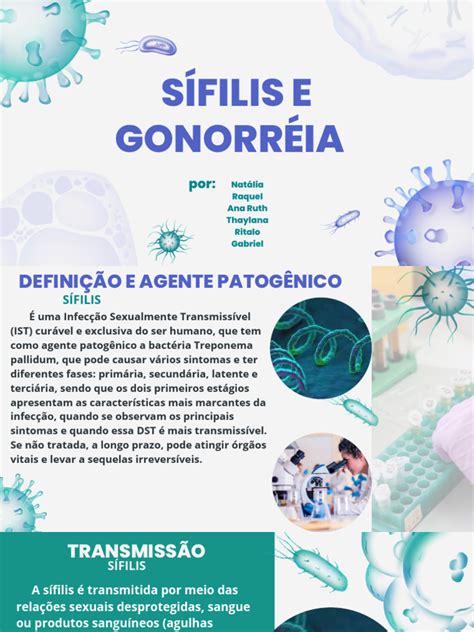 Sífilis E Gonorréia Pdf Infecção Sexualmente Transmissível