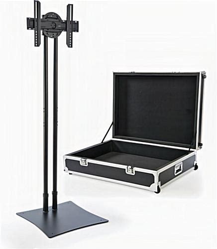 Black Portable Trade Show TV Stand with Travel Case