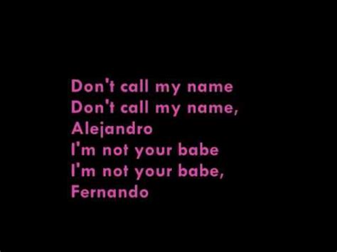 Lady Gaga Alejandro Lyrics On Screen Youtube