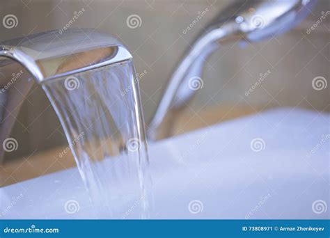 Tap With Flowing Water Stock Image Image Of Purity Household 73808971